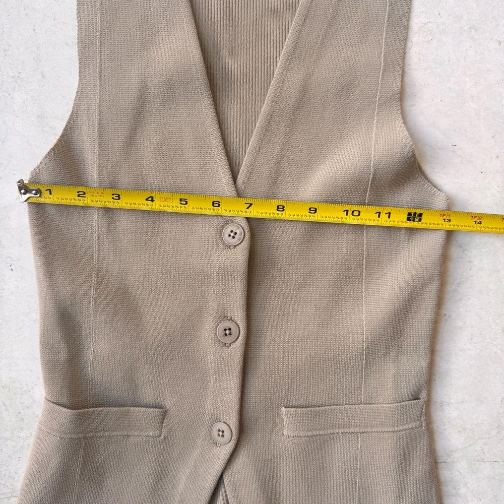 White + Warren Tan Sleeveless Vest size XS - Picture 6 of 7